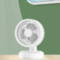 thumbnail image 4 of Desk Fan USB Recharge Air Circulation Quiet Portable Table Fan for Student Dormitory Home White Moving Head Type, 4 of 10