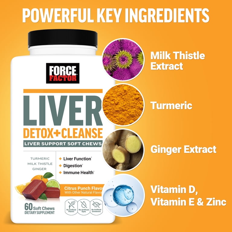 Force Factor Liver Detox + Cleanse Soft Chews, Citrus Punch photo 5
