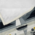 thumbnail image 4 of Ambesonne Nautical Fleece Throw Blanket Scandinavian Sailboat Sea 50"x70" Blue Grey and Earth Yellow, 4 of 5