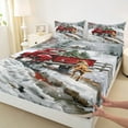 thumbnail image 3 of Manfei Teens Red Truck 3pcs Twin Sheet Sets,Merry Christmas Twin Fitted Sheet,Animal Dog Breathable Flat Sheet,Ultra Soft Home Decor, 3 of 7