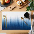 thumbnail image 2 of Blue Ombre Stripe Placemats Set of 8 Abstract Art Gradient Watercolor Place Mats Indoor Wipeable Table Mats Washable Cloth Dining Table Placemats for Kitchen Holiday Party Home Decor 13x19 Inch, 2 of 9