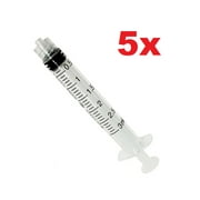 5x 3mL Disposable Syringe Luer Lock Tip Liquid Medical Plastic 3cc Sterile
