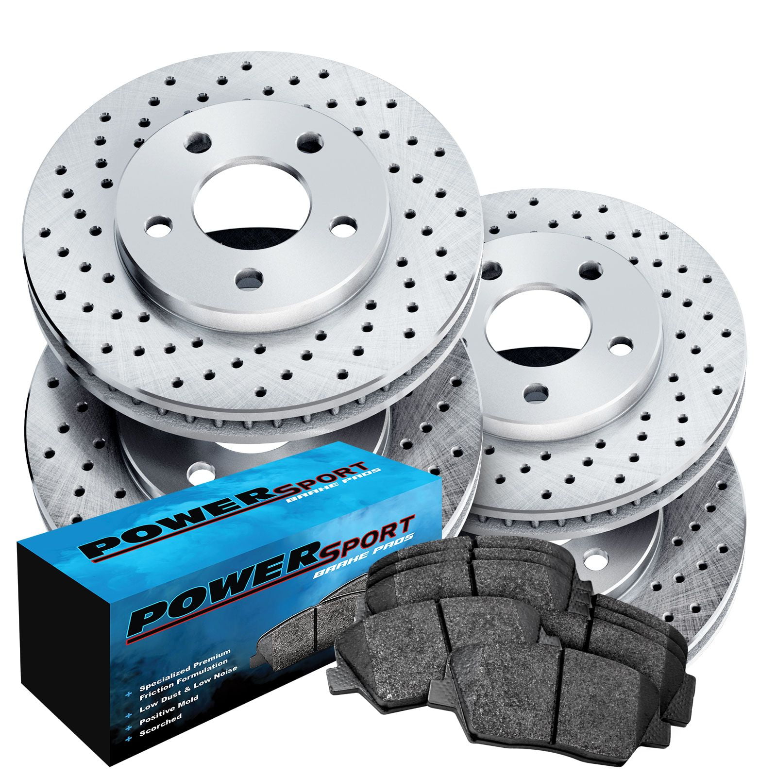 Front+Rear Drill Slot Brake Rotors And Ceramic Pads For 2006-2012 Lexus IS250