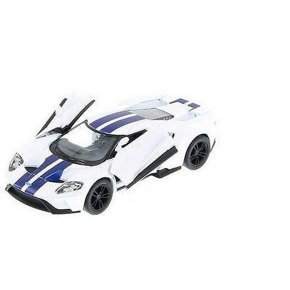 New 5" Kinsmart 2017 Ford GT w Stripes 1:38 Scale Diecast Model Toy Car- WHITE