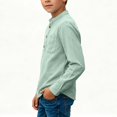 thumbnail image 3 of Abcomgle Long Sleeve T Shirts for Boys 10-12 Button Up Cotton Linen Henley T-Shirts for Kids Boys Winter Basic Top for Boys Lightweight Boys Sweatshirts, 3 of 4