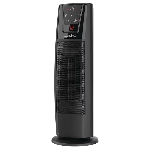 Lasko Ceramic Tower Space Heater with Remote Control, Adjustable Thermostat, and Safety Features