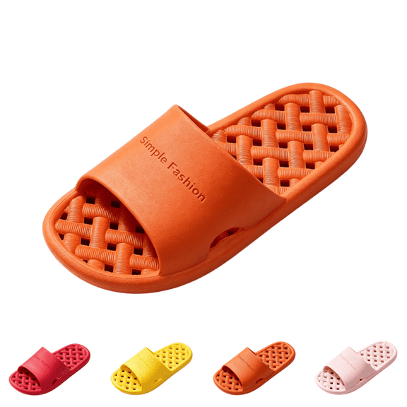 EKVAHL Slippers for Women and Men Comfort Quick Dry Summer Slides Sandals Non Slip Home Bathroom Indoor Slides Massage Beach Sandals Hollow Out Orange
