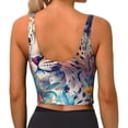 thumbnail image 3 of Lsque Vibrant Leopard In Flowers Printed Women'S Sports Bra, Compression, Moisture Wicking, High-Impact Sports Bra For Women,Supportive sports bra-Small, 3 of 9
