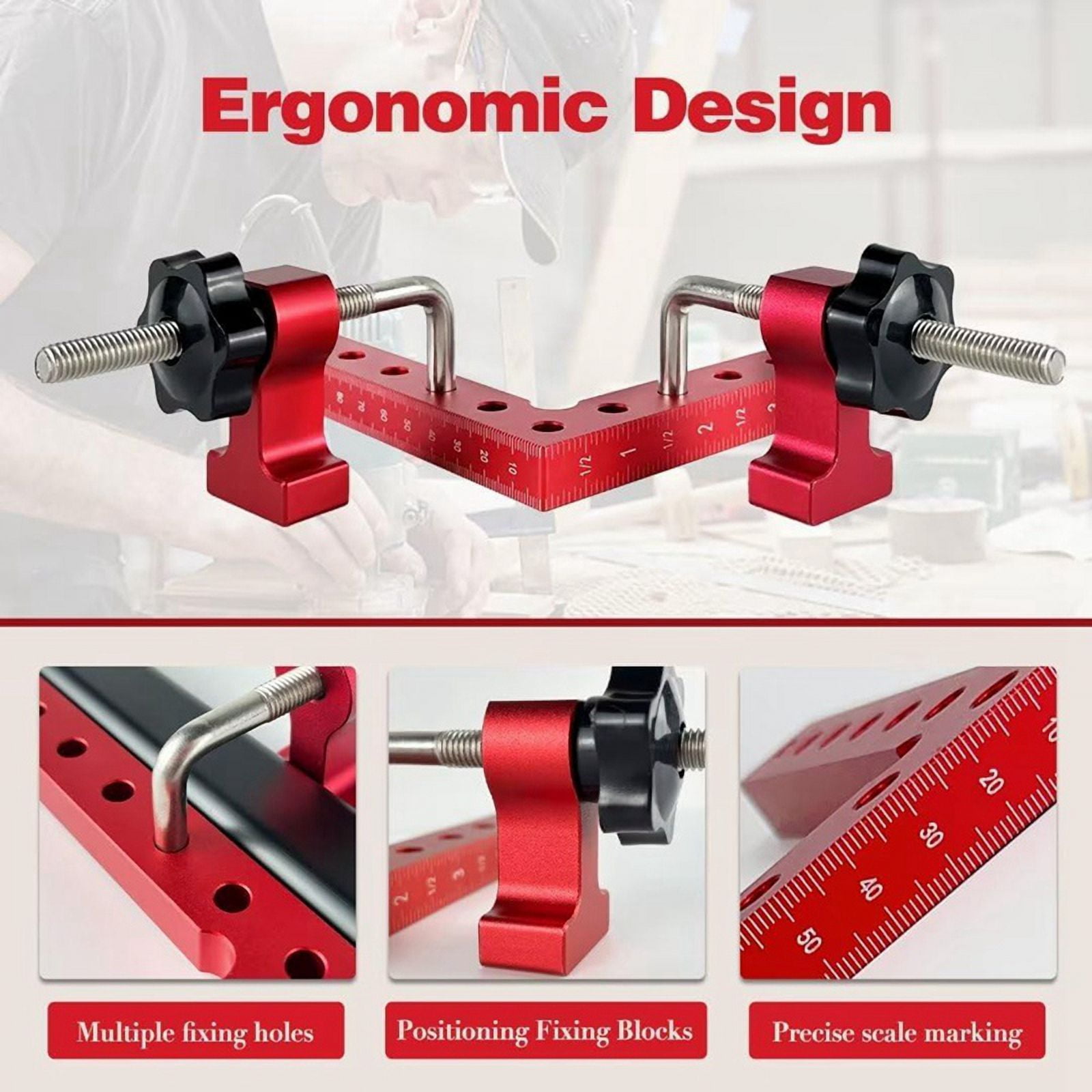 90 Degree Clamp Corner Clamp - Right Angle for Woodworking 4Pack 5.5Inch Aluminum Alloy Corner Clamp Wood Working Tools