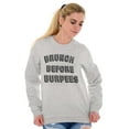 thumbnail image 5 of Brunch Before Burpees Funny Workout Women Crewneck Sweatshirt Brisco Brands M, 5 of 6