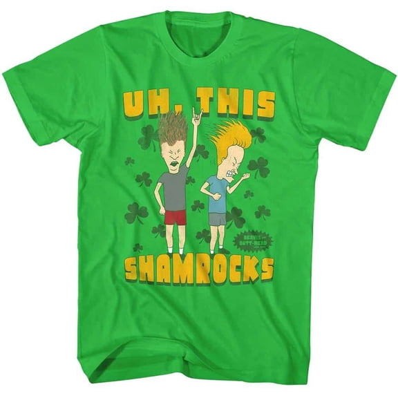 Beavis and Butthead Uh This Shamrocks Men's T Shirt (Green, AdultL)