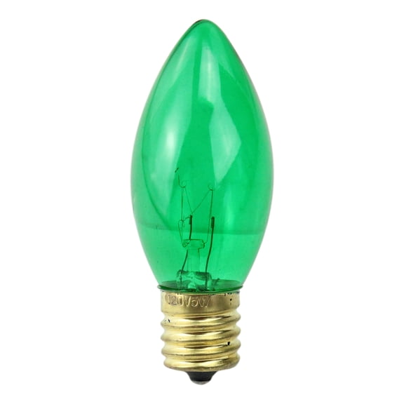 Northlight C9 Transparent Incandescent Christmas Replacement Bulbs - Green - Pack of 25