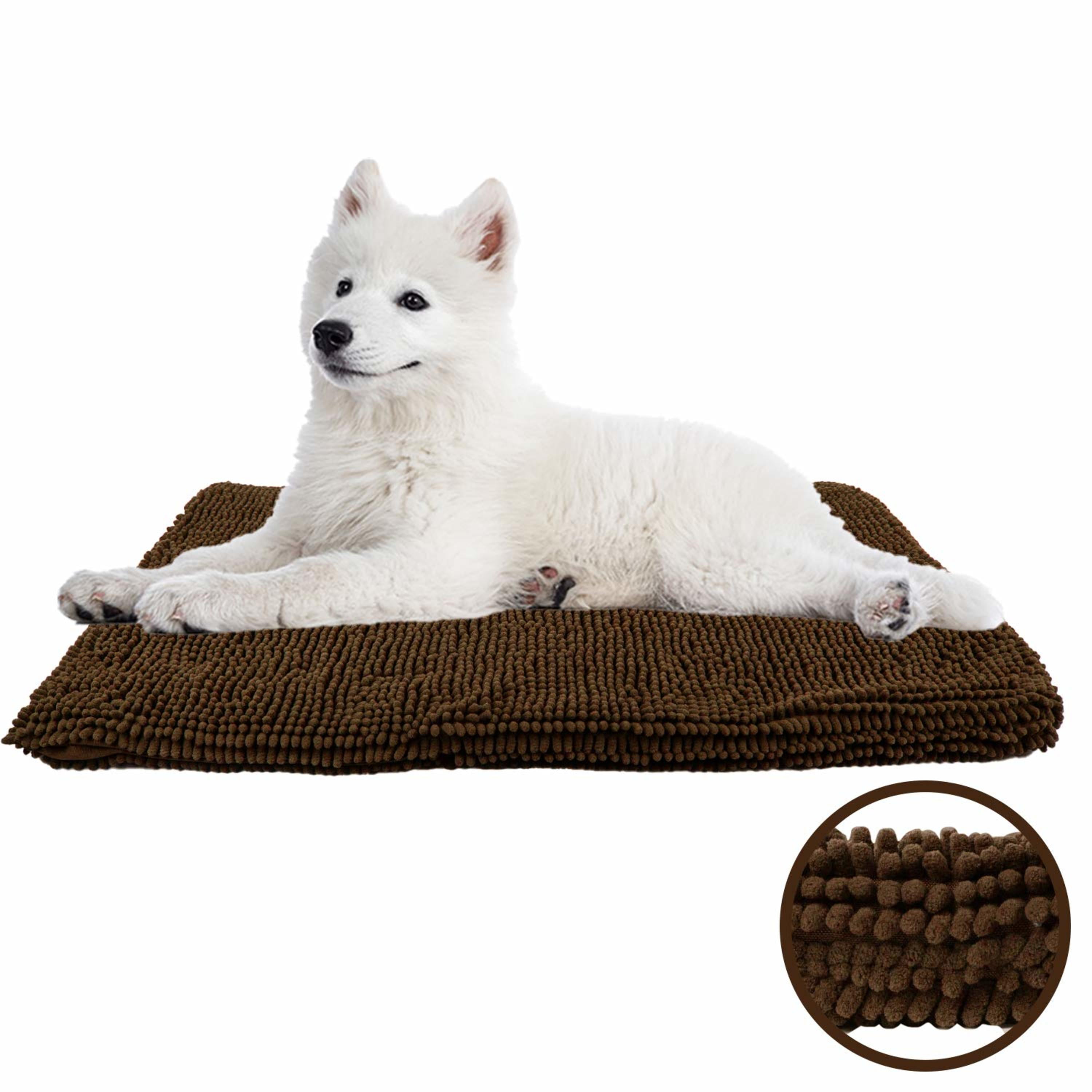 My Doggy Place Soft Microfiber Dog Crate Mat, Machine Washable Brown Bed M