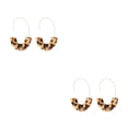 thumbnail image 3 of Qarigey 1 par de pendientes en forma de U con estampado de leopardo colgantes universales para la oreja joyería de moda accesorio para chicas tortuga ligera 2piezas, 3 of 6