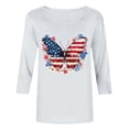 thumbnail image 5 of lcziwo 3/4 Length Sleeve Womens Tops Cotton 4Th Of July Family T Shirt Plus Size Celebration Independence Day Casual Round Neck Tee Top White XXXL, 5 of 6