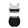 thumbnail image 4 of Enjoytime Women's High Waisted Bikini Sets Sporty Two Piece Swimsuits Color Block High Cut Bathing Suits Womens Swimsuits Tummy Control on Clearance, 4 of 6