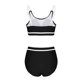 thumbnail image 4 of Conjunto de bikini con cuello en U y espalda descubierta ajustable para mujer, traje de baño de poliéster con bloques de color, 4 of 7
