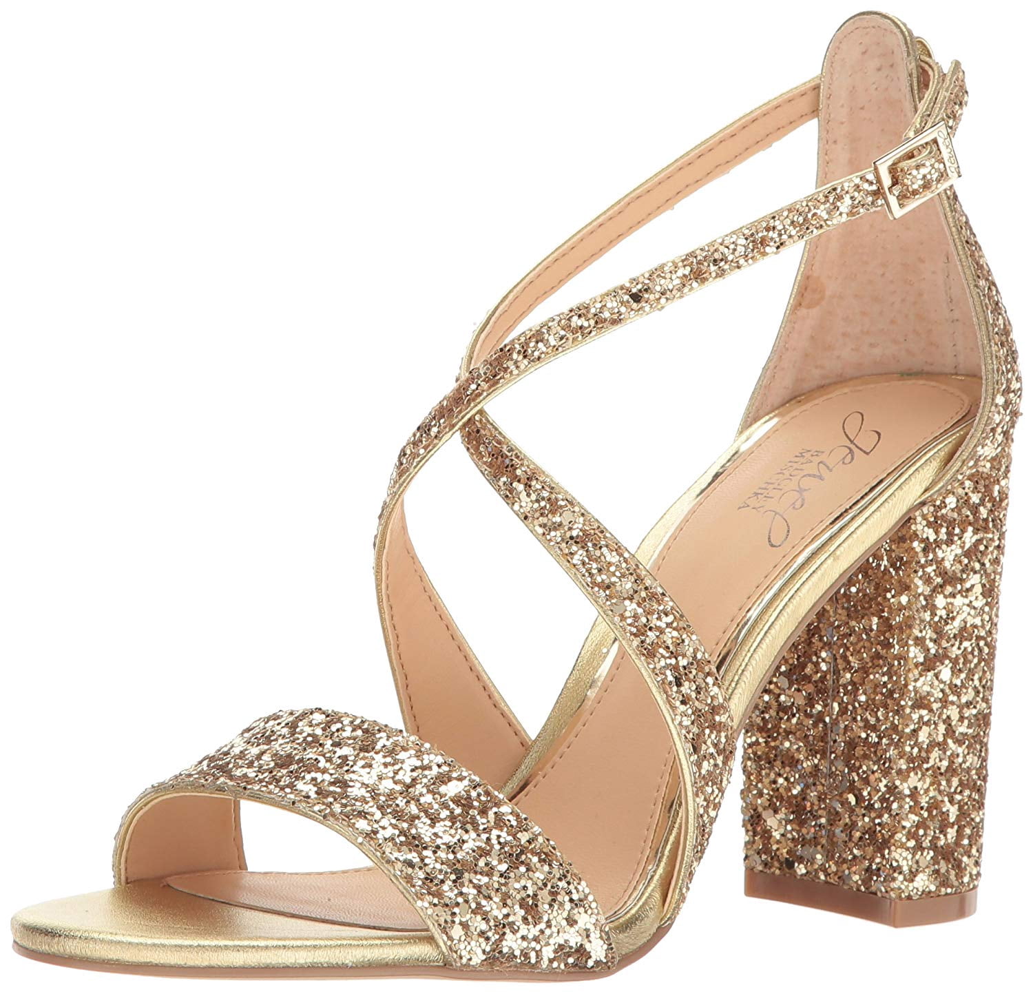 badgley mischka gold sandals
