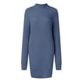 thumbnail image 4 of XEGLSBU Sweater Dress for Women Knee Length Autumn Winter Long Sleeve Turtleneck Solid Color Casual Sweater Dress Ladies Sweater Dress Sweater Dress for Women Midi Length Blue Size XL, 4 of 4