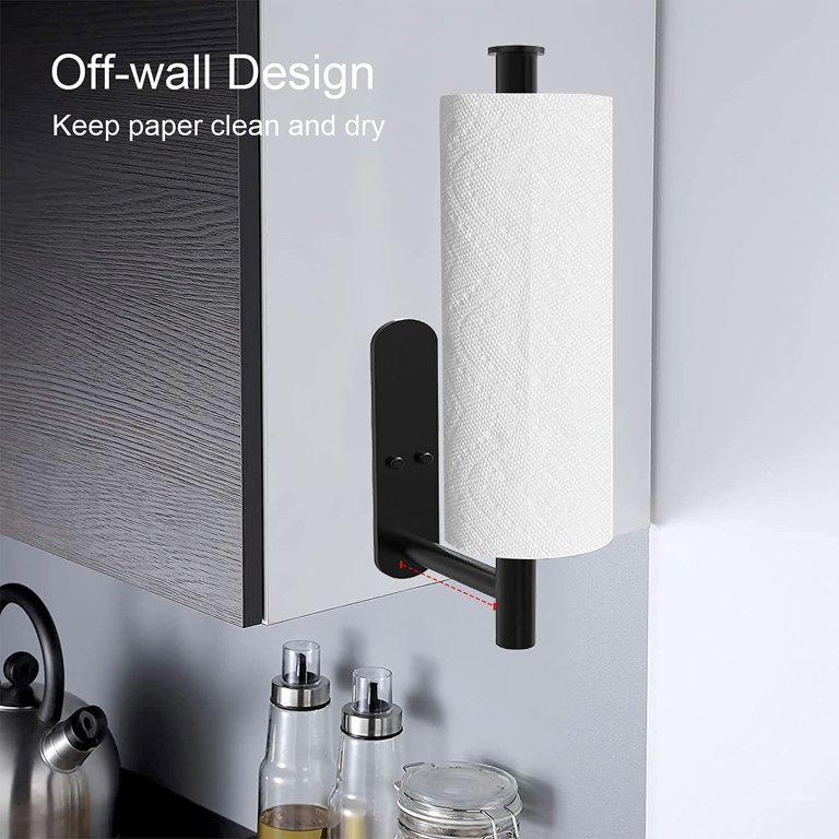 1 Pcs Kitchen Roll Holder, No Drilling, Kitchen Roll Holder, Wall Stainless  Steelblack