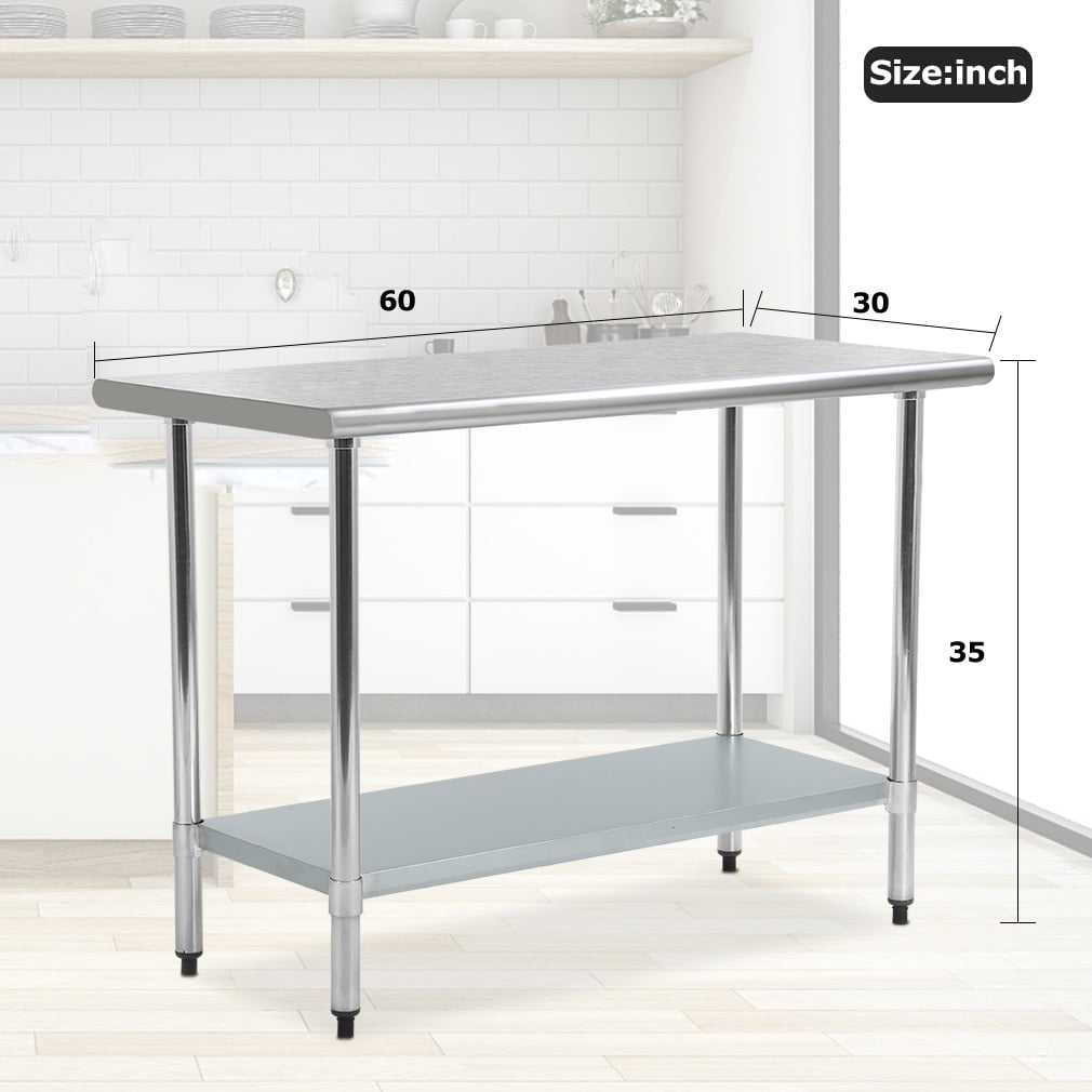 12" X 30" Kitchen Work Table With Wheels Commercial Kitchen Restaurant Table 