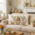 thumbnail image 5 of Gumesh Easter Bunny Throw Pillow Cover 18x18 Inch, Cute Rabbit Soft Cushion Case for Sofa Couch Chair, Spring Home Decor for Living Room, Bedroom, 5 of 6