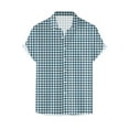 thumbnail image 3 of Rggeeun Shirts For Men Male Plaid Printed Pocket Buckle Lapel Short Sleeve Shirts For Mens Leisure Tops, 3 of 3