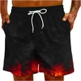 thumbnail image 6 of Penkiiy Carnivals Shorts, Men's Flame Printing Special Print Beach Casual Trouser Shorts Pant 3XL Red, 6 of 9