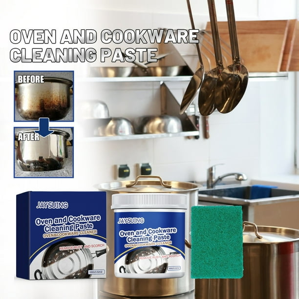 Ganfancp Crema Limpiadora de Acero Inoxidable Limpieza Multiusos Pulido y Eliminación de Óxido para Utensilios de Cocina Ofertas Del Día Liquidación 1* Pasta de Limpieza para Acero Inoxidable, 1* Pañ