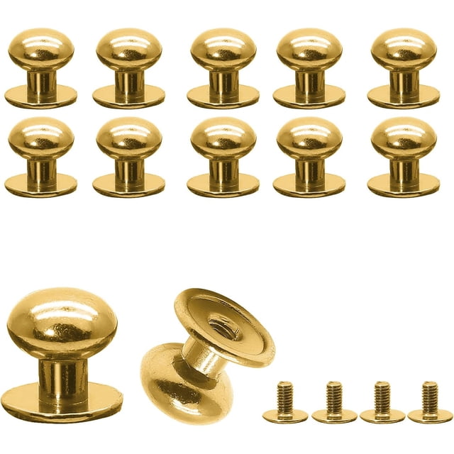 24 Packs Mini Drawer Pulls, 0.39 Inch Diameter Round Knobs, Tiny Dresser Knobs, Mini Knobs for Jewelry Box, Light Gold