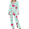 thumbnail image 4 of Tnhcen Capri Pajamas Set Womens Button Down Short Sleeve Lounge Sets Sleepwear Notch Collar Top & Capri 2 Piece Pj Sets Nightwear, 4 of 8