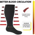 thumbnail image 2 of Chaussettes de Compression Grande Taille 20-30 Mmhg pour Hommes et Femmes Mollet Large Extra Large pour Circulation, 2 of 4