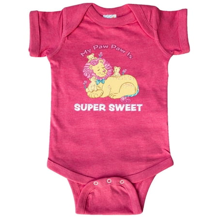 

Inktastic My Paw Paw Is Super Sweet Cotton Candy Lions with Pink Mane Gift Baby Boy or Baby Girl Bodysuit