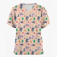 thumbnail image 2 of Uniforme de enfermera de hospital con cuello en V para mujer de Lilo&Stitch, ropa de Disney, regalo de Navidad, camiseta con bolsillo, uniforme, 2 of 5