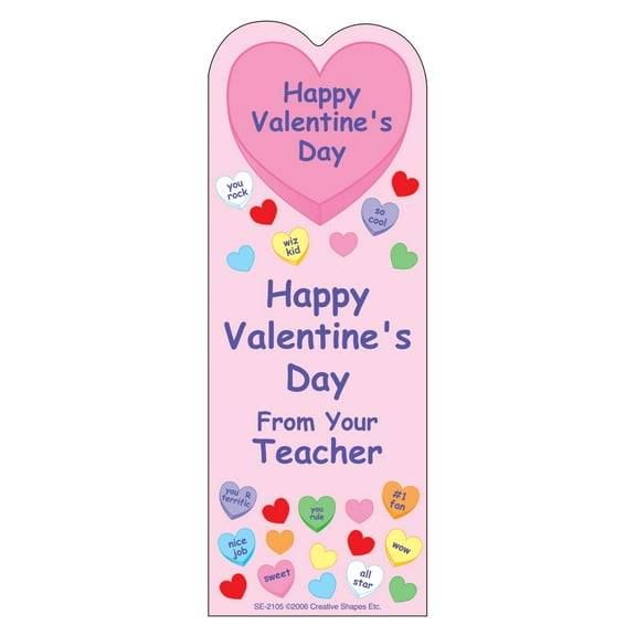 SHAPES ETC. "From Your Teacher" Bookmarks - Valentine