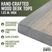 Solid Wood Desk Tabletop Restore Riverstone Grey
