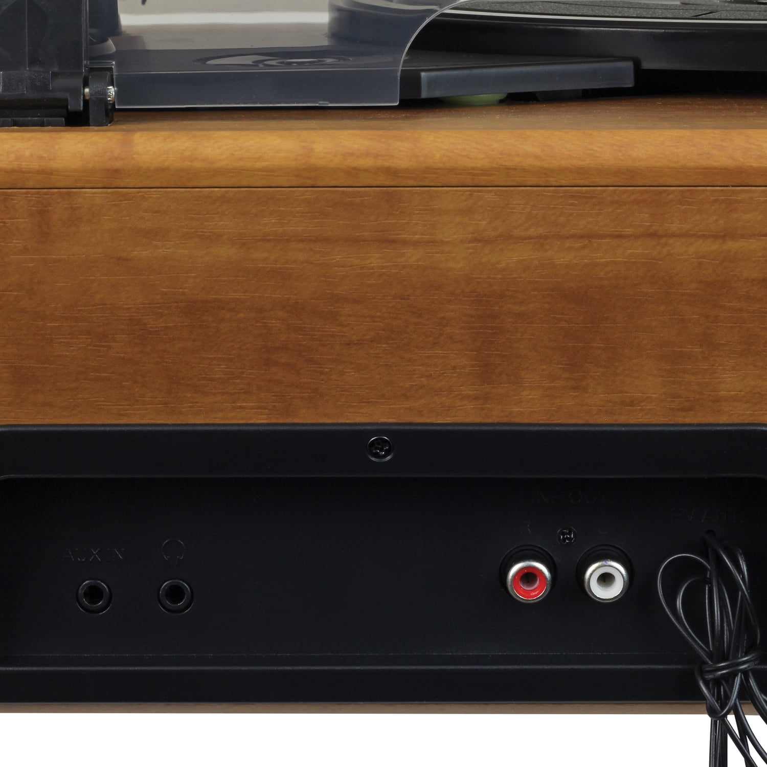 JENSEN 4-Watt 3-Speed Belt-Drive Manual Turntable with Built-in Speakers, Bluetooth, Cassette Player/Recorder, AM/FM, and 45-RPM Adapter