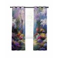 thumbnail image 7 of Colorful Forests Blackout Curtains for Bedroom, Spring Oil Painting Flower Nature Landscape Thermal Insulated Kitchen Drapes with Grommets, Light Blocking Window Treatment, 2 Panels 52" x 72", 7 of 7