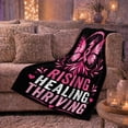 thumbnail image 5 of Rising Healing Thriving Phoenix Butterfly Breast Cancer Awareness, Dramatic Artistic Scene, Warm Flannel Blanket for Living Room and Bedroom, Art Lovers Valentine's Day Gift, Artistic Home Decor, 5 of 7