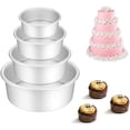 thumbnail image 2 of Round Cake Pans,4/6/7/8/9/10/12 Inch Aluminum Alloy Round Baking Pans One-Piece Molding & Deep Side Bakeware Cake Pan Cake Mold(4inch), 2 of 7