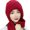 Wine red, variant on Casual Women Warm Windproof Knitted Ear Protection Cap Neck Warmer Integrated Cap Scarf Beanie Hat Scarf KHAKI