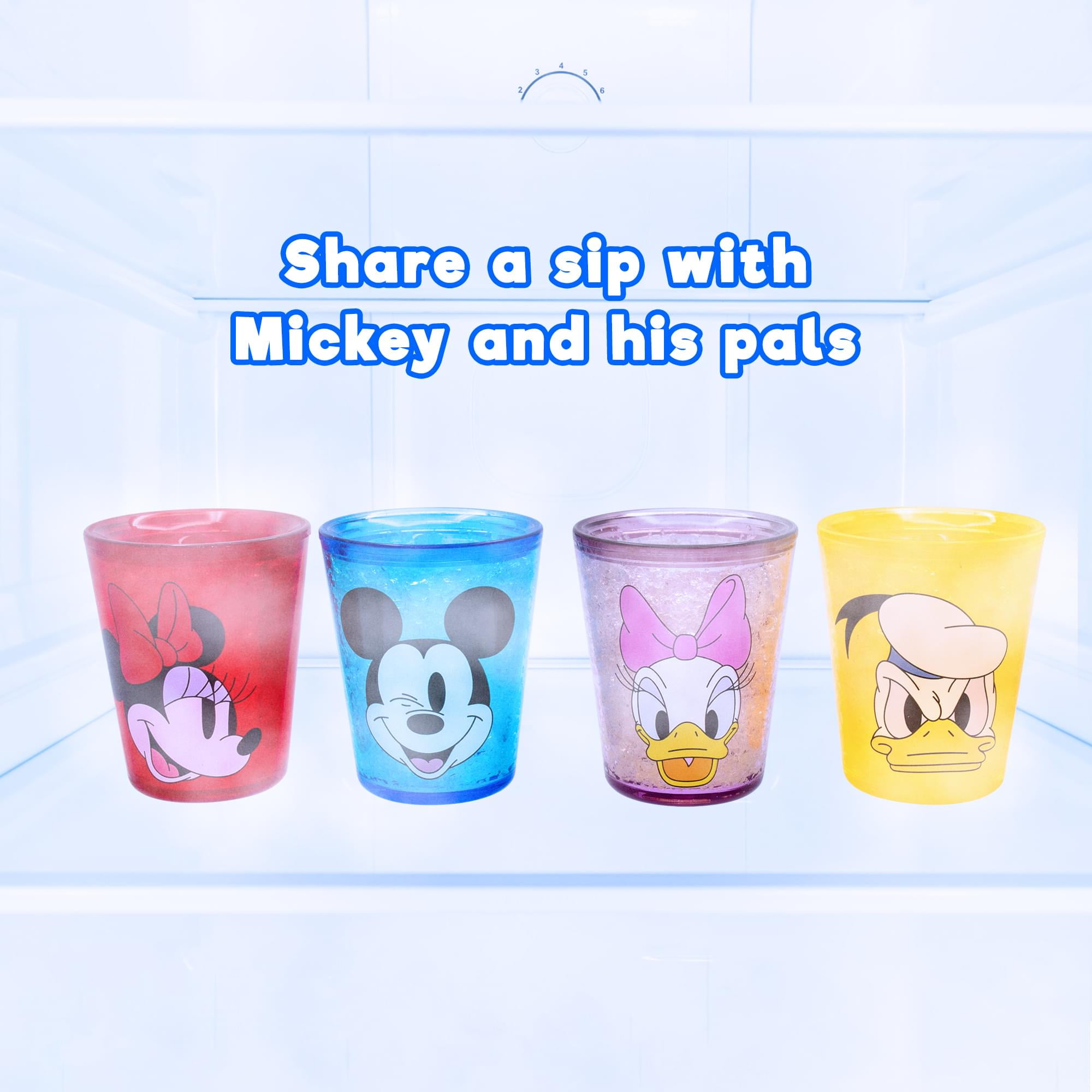 Disney Characters 4 Piece Plastic Mini Cup Set
