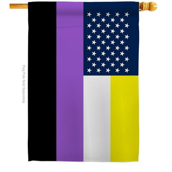 Americana Home & Garden H148656-BO US Nonbinary Support Pride 28 x 40 in. Double-Sided Decorative Horizontal House Flags for Decoration Banner Garden Yard Gift