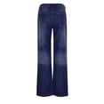 thumbnail image 5 of Women Trendy Mid Rise Casual Versatile Solid Color Straight Leg Loose Jeans, 5 of 8
