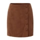 thumbnail image 2 of Gibobby faldas cargo Falda corta para mujer, falda de cintura alta, envoltura de pana para la cadera, falda ajustada con un solo pecho, Otoño e Invierno(Marrón， XL), 2 of 4