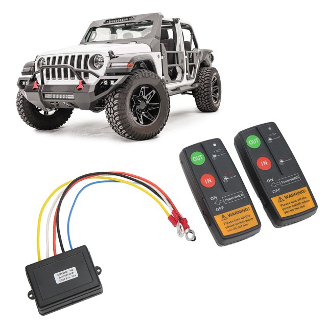 Wireless Winch Remote Control Kit, High Sensitivity 12V 24V Universal Indicator Light Winch Controller for Car for ATV