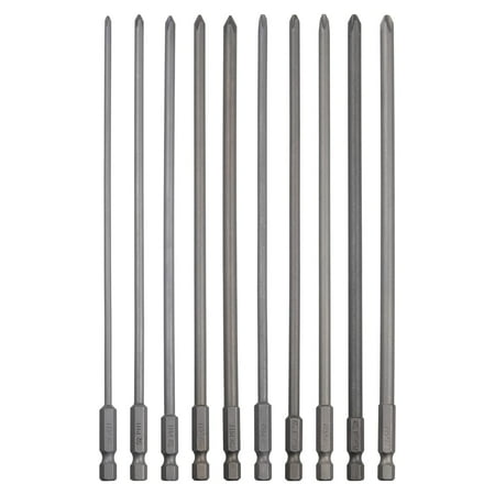

Rocaris 10 Pack Extra Long Phillips Screwdriver Bit Sets 1/4 Inch Hex Shank Magnetic Screwdriver Bits Cross Head S2 8 Inch C27