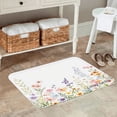 thumbnail image 2 of Spxubz Non Slip Flannel Polyester Kitchen Floor Mat With Floral Design For Bedroom Bathroom Decoration 24x16 inch, 2 of 5
