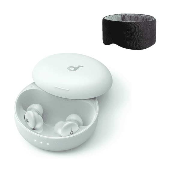 Soundcore Sleep A30 by Anker Sleep Earbuds with Eyemask, Smart Active Noise Cancelling Sleep Headphones, Adaptive Snore-Masking System, Ultra-Comfort for Side Sleepers, 46H Playtime