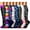 Purple White Black Blue, variant on 8 Pairs Copper Compression Socks for Women & Men Circulation 15-20 mmhg - Better Blood Flow, Swelling, Best Support for Medical, Running, Nursing